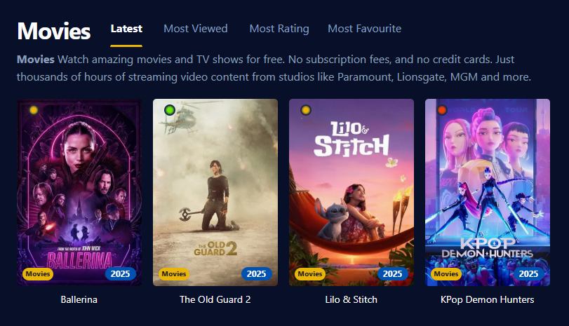 Screenshot of HDtoday's look